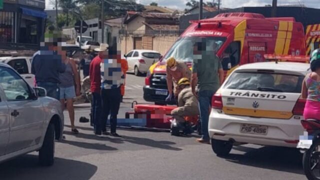 Motociclista fica ferido após colisão com carro na Vila Chaud, em Catalão