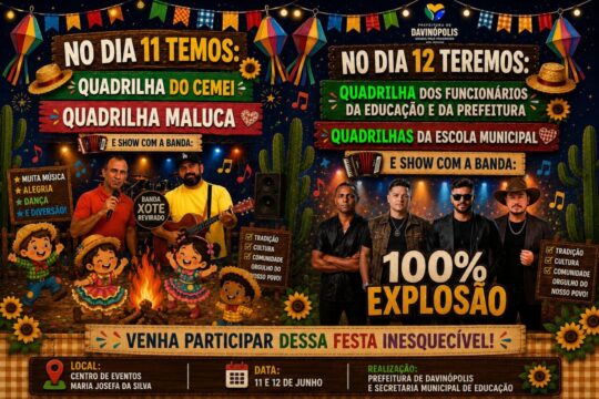 Festa Junina de Davinópolis terá programação especial nos dias 11 e 12 de junho com quadrilhas e shows musicais