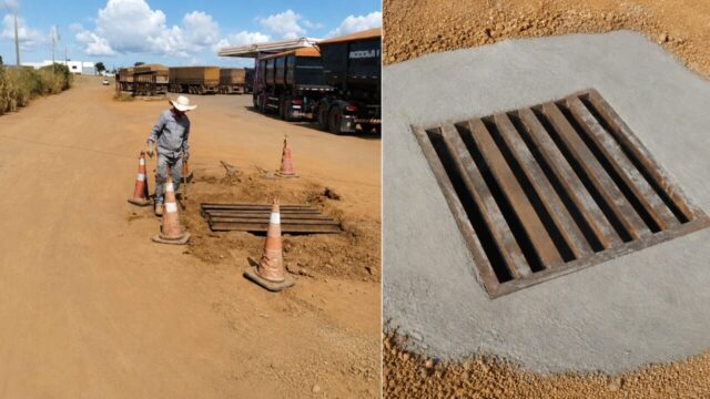 Prefeitura substitui tampa de rede pluvial danificada no Posto Comboio, em Catalão