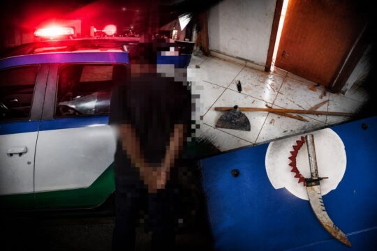 Homem é preso após agredir e ameaçar ex-companheira com faca em Orizona