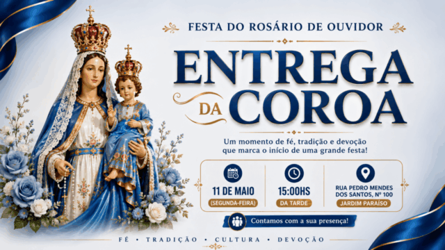 Festa do Rosário 2026 realiza cerimônia de entrega da coroa nesta segunda-feira (11) em Ouvidor