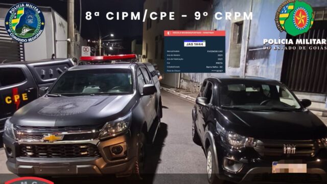 CPE recupera veículo furtado abandonado em estrada vicinal de Catalão