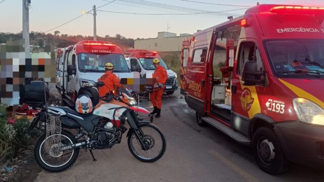 Motocicleta colide contra muro de residência e deixa mulher e duas crianças feridas em Caldas Novas