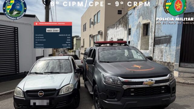 Veículo com registro de furto ou roubo é recuperado pela CPE em Catalão