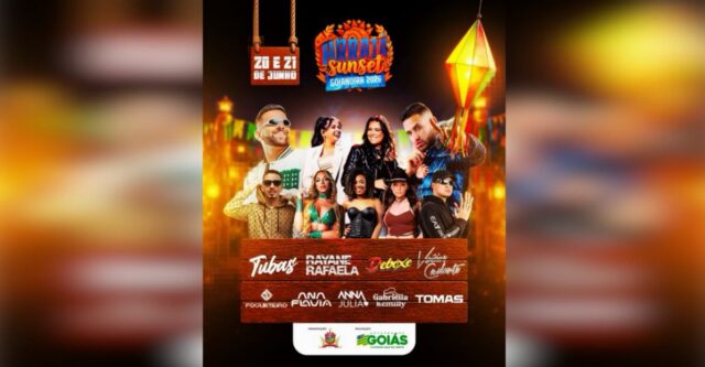Arraiá Sunset Goiandira 2026 terá dois dias de shows, DJs e atrações para toda a família