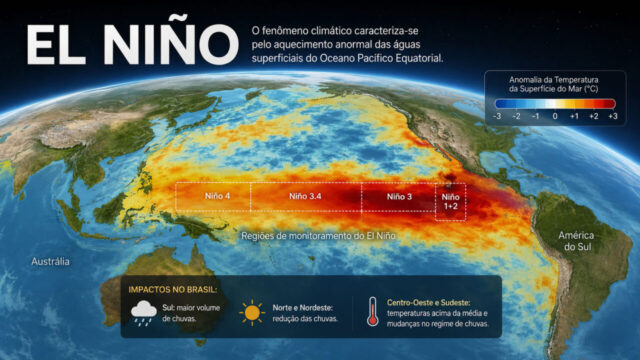 El Niño retorna ao Pacífico e pode ganhar força nos próximos meses, aponta monitoramento climático