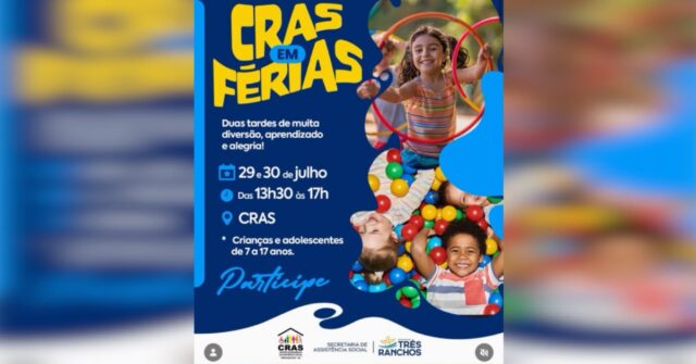CRAS de Três Ranchos promove programação especial de férias para crianças e adolescentes