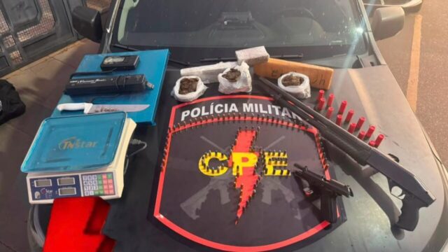 Homem é preso com drogas, armas e veículo adulterado em operação da CPE em Pires do Rio