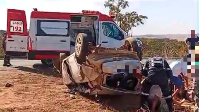 Grave acidente na GO-213 entre Caldas Novas e Ipameri deixa feridos e mobiliza equipes do SAMU