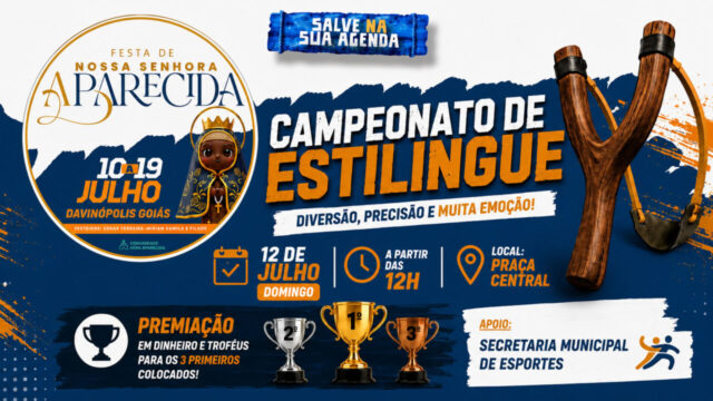 Campeonato de estilingue será uma das atrações da Festa de Nossa Senhora Aparecida em Davinópolis