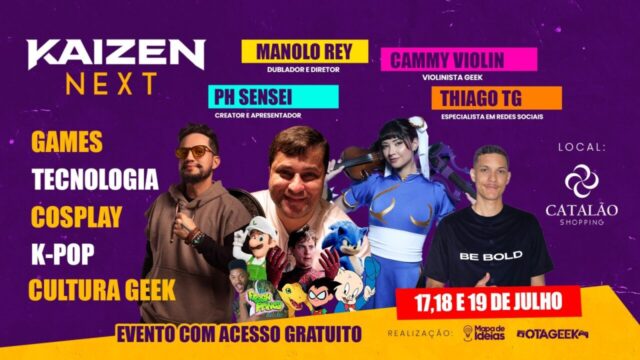 Manolo Rey, dublador de Homem-Aranha e Sonic, é atração confirmada no Kaizen Next, no Catalão Shopping