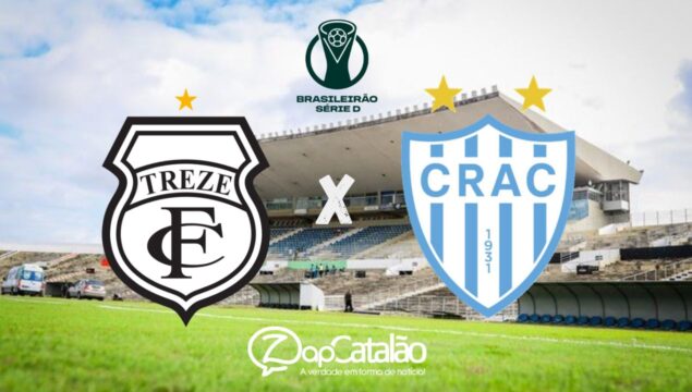 CRAC enfrenta o Treze fora de casa neste domingo (12) com a vantagem do empate e mira vaga nas oitavas de final da Série D