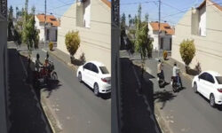 Câmeras flagram dupla furtando motocicleta em plena luz do dia em Uberlândia
