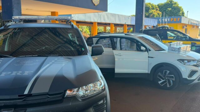 PRF apreende cerca de 20 mil maços de cigarros contrabandeados após perseguição e prende motorista em Mineiros