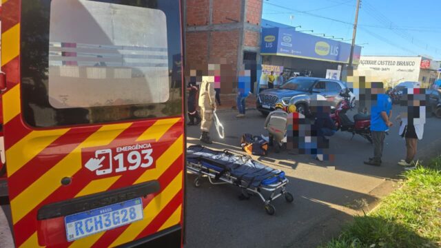 Motociclista fica gravemente ferido após acidente de trânsito no bairro Castelo Branco, em Catalão
