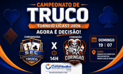Corumbaíba e Coringão disputam final do Campeonato de Truco do Torneio Licast 2026 neste domingo (19) Corumbaíba e Coringão disputam final do Campeonato de Truco do Torneio Licast 2026 neste domingo (19)