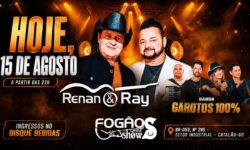 Renan & Ray se apresentam em Catalão neste sábado (15) no Fogão de Lenha Show Renan & Ray se apresentam em Catalão neste sábado (15) no Fogão de Lenha Show