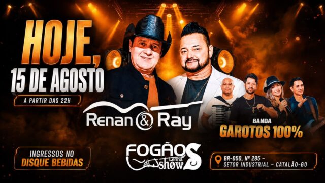 Renan & Ray se apresentam em Catalão neste sábado (15) no Fogão de Lenha Show