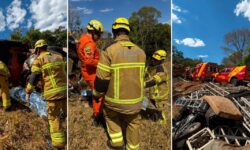 Caminhão capota na GO-338, deixa um morto e quatro feridos em Pirenópolis Caminhão capota na GO-338, deixa um morto e quatro feridos em Pirenópolis