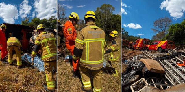 Caminhão capota na GO-338, deixa um morto e quatro feridos em Pirenópolis