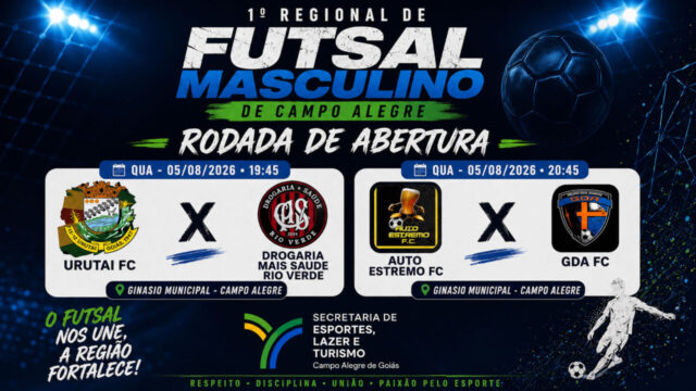 1º Regional de Futsal Masculino começa nesta quarta-feira em Campo Alegre de Goiás