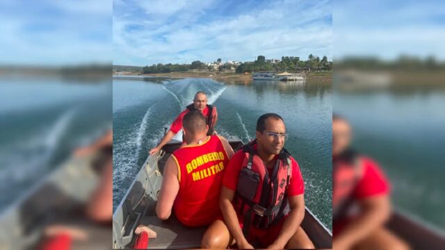 Avião anfíbio cai no Lago Corumbá, em Caldas Novas, e duas pessoas são resgatadas com vida