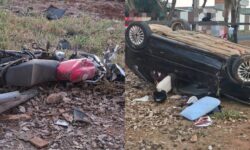 Motociclista fica gravemente ferido após colisão com carro no bairro Maria Amélia I, em Catalão Motociclista fica gravemente ferido após colisão com carro no bairro Maria Amélia I, em Catalão