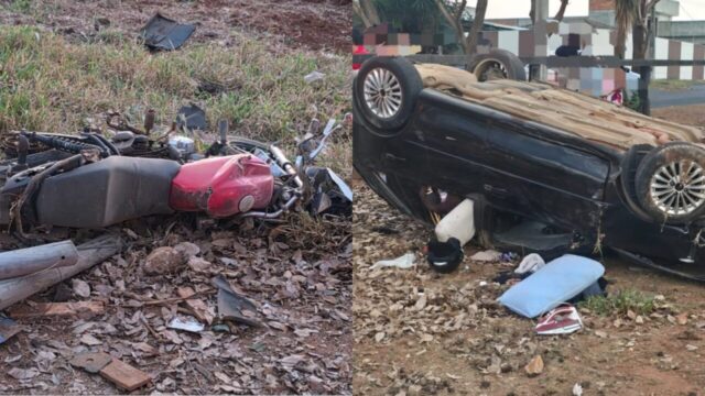Motociclista fica gravemente ferido após colisão com carro no bairro Maria Amélia I, em Catalão