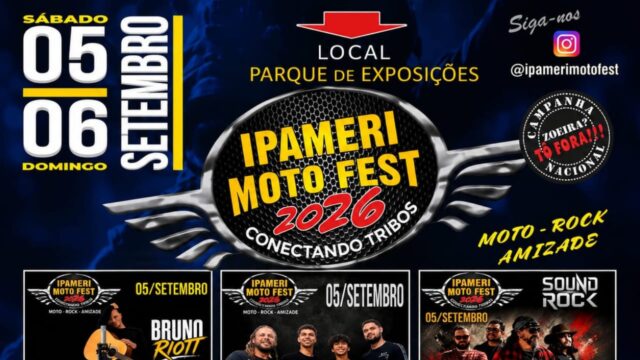 Ipameri Moto Fest 2026 reúne motociclistas, música e atrações neste fim de semana