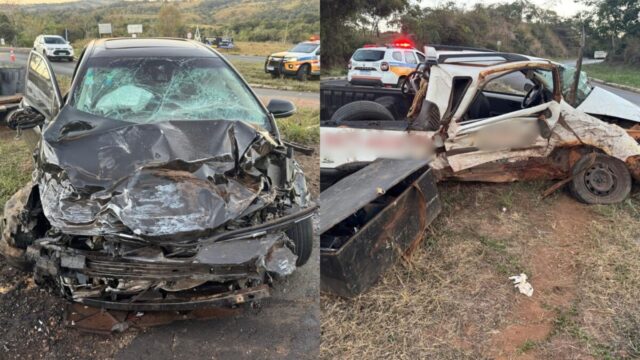 Acidente na MG-223 mata passageira e deixa três pessoas gravemente feridas, em Estrela do Sul