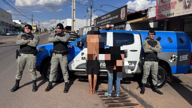 Força Tática prende dois suspeitos de furto e recupera objetos em Pires do Rio