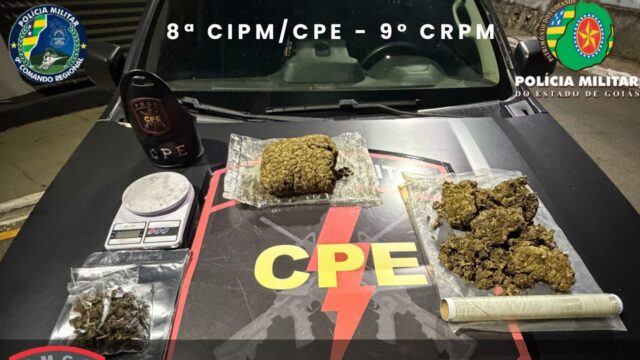CPE apreende 2 kg de maconha e prende suspeito de tráfico no Setor Conquista, em Catalã