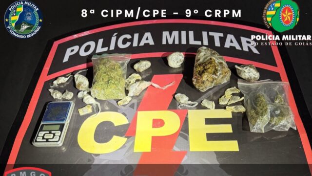 CPE apreende flor de maconha e balança de precisão durante ação contra o tráfico em Catalão