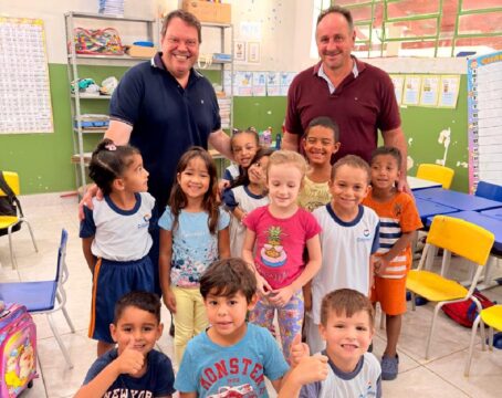 Prefeito Wísner e vice Diogo visitam escolas municipais de Corumbaíba