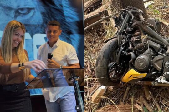 Segurança de Virginia Fonseca e esposa morrem após motocicleta sair da pista e bater contra árvore na BR-060, em Guapó