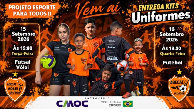 ABECAT entregará 370 kits de uniformes nos dias 15 e 16 de setembro em Ouvidor
