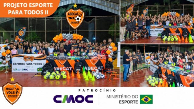 ABECAT inicia Projeto Esporte para Todos II com entrega de 200 kits em Ouvidor
