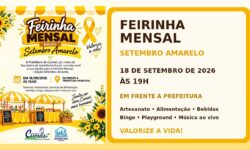 Feirinha Mensal terá edição especial do Setembro Amarelo nesta sexta-feira, em Cumari Feirinha Mensal terá edição especial do Setembro Amarelo nesta sexta-feira, em Cumari
