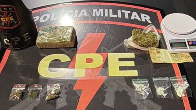 CPE apreende drogas e conduz suspeito por tráfico em Catalão