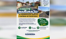 Goiandira inaugura pavimentação asfáltica e entrega escrituras nesta sexta-feira Goiandira inaugura pavimentação asfáltica e entrega escrituras nesta sexta-feira