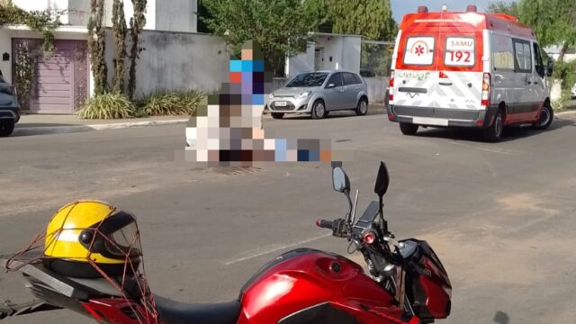 Colisão entre carro e moto deixa motociclista ferida em Catalão