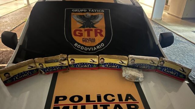 Casal é preso com sete barras de maconha na MG-190, em Romaria, diz polícia