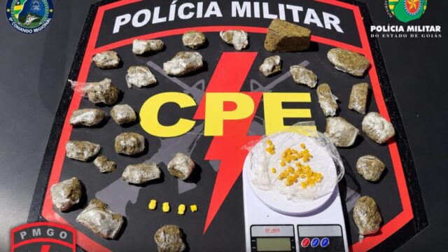 Homem é conduzido à delegacia após apreensão de maconha, crack e ecstasy em Catalão