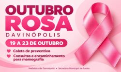 Davinópolis terá coleta de preventivo e encaminhamento para mamografia durante o Outubro Rosa