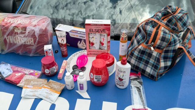 Polícia Militar prende mulher suspeita de furtar produtos de beleza em farmácias de Pires do Rio
