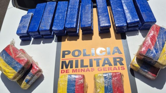 Polícia apreende 26 barras de maconha em carro e prende dois homens em Patrocínio