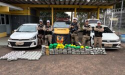 PM apreende 174 pacotes de droga e prende quatro pessoas na MGC-497, em Uberlândia PM apreende 174 pacotes de droga e prende quatro pessoas na MGC-497, em Uberlândia